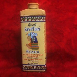 Nestle Egyptian Henna Tin 6" tall Colorful Vintage Art Henna, Auburn or Titian